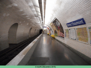 Station Buttes-Chaumont, quai Pré Saint-Gervais